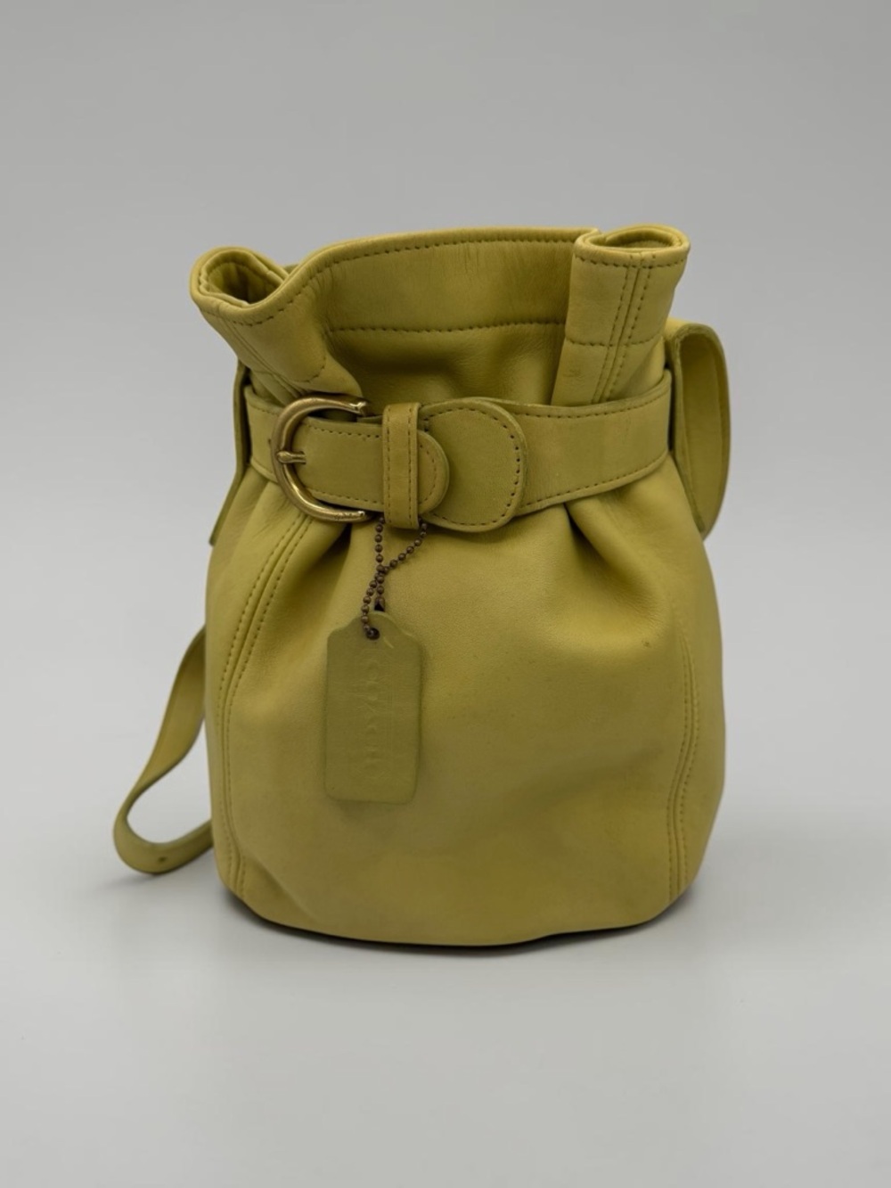 Coach Vintage 4156 Belted Pouch Lime Green Leather Crossbody w/ Hangtag